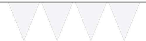 Folat 60131 60141 - Wimpelkette XL - ca. 10 m lang - 15 Wimpel zu je 43 x 29 cm - weiß