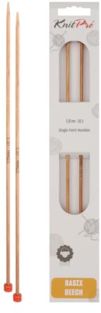 KnitPro Basix Beech Single Pointed Needles 12 (30cm) | 3.25mm