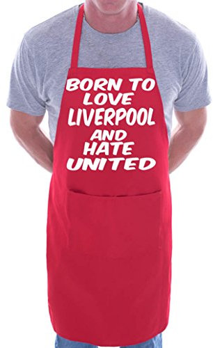Print4U Love Liverpool Hate Man Utd Football BBQ Cooking Funny Novelty Apron Red