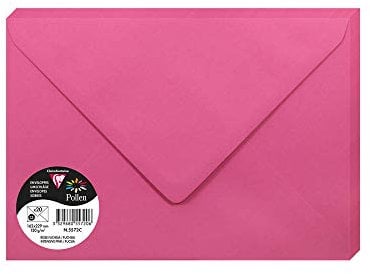 Clairefontaine 5572C - Packung mit 20 Umschläge Pollen in Format C5, 162 x 229 mm, 120 g, ideal für Einladungen und Korrespondenz, Fuchsia, 1 Pack