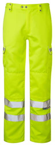 Pulsar Hi-Visibility Teflon Coated Combat Trouser, High Vis Yellow, 36' TALL