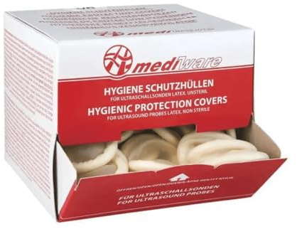 Mediware H5 1320 Ultraschall-Schutzhüllen ohne Gleitmittel, lose gerollt, leicht gepudert (144-er Pack)