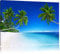 Pixxprint Palmen über dem Meer, Größe: 60x40cm, Leinwandbild, fertig gespannt, Wandbild, Dekoration, Kunstdruck, kein Poster