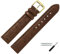 MARBURGER Uhrenarmband 18mm Leder Braun Gold Strauß Prägung Mit Naht - Montage Set 8101831000220