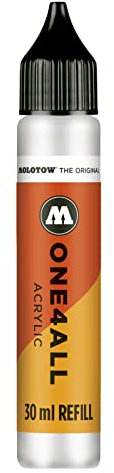 Molotow ONE4ALL Refill Acryl, Farbe 160 signal weiß 30 ml, Nachfülltinte für Permanentmarker