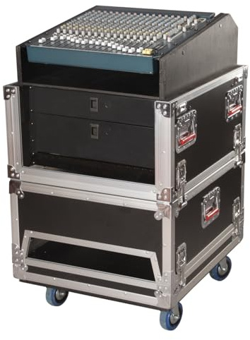 Gator Cases G-TOUR Series ATA Style Modular Audio Console Rack, 14U Top, 6U Side (G-TOUR-GRC-1406)