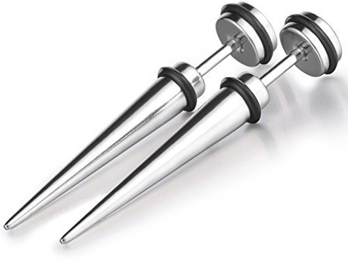 Piercing Schmuck Silber Fakeplugs Fake Plug Dehnstab Edelstahl Ohr Tunnel Horn Knochen Holz Expander Taper