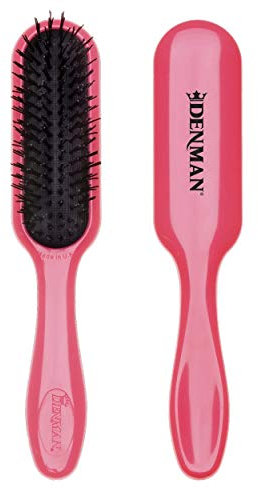 Denman Tangle Tamer Ultra (Pink) Detangling Paddle Brush For Curly Hair And Black Natural Hair - use with both Wet & Dry Hair, D90L