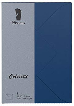 Rössler 220720590 - Coloretti Briefumschläge, 80 g/m², DIN B6, jeans, 5 Stück