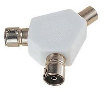 Dencon Standard White TV coaxial Ariel Cable Y Splitter
