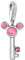 Quiges Charm Anhänger Rosa Zirkonia und Rosa Emaille Cartoon Mouse Maus Schlüssel 925 Silber mit Karabinerverschluss für Bettelarmband