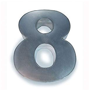 Euro TINS Teglia Grande Numero Otto per Dolce di Compleanno o ricorrenza (Misura 35.5 x 25.4cm - profondità 7.6cm)