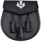 Sporran-Tasche aus geprägtem Leder mit 3 Quasten und Distelwappen