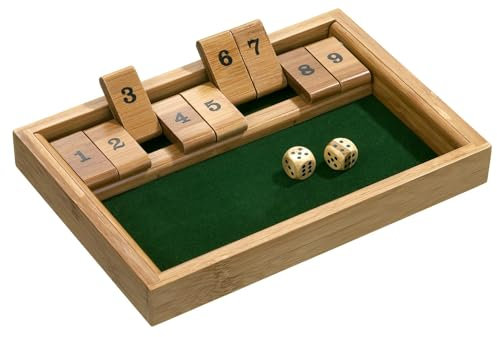 Philos 3270 - Shut The Box 9er, Bambus, Green Games, Würfelspiel, Klappenspiel