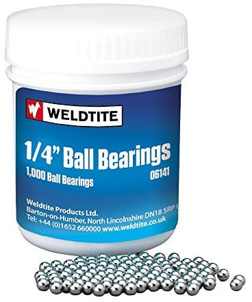 Weldtite 1/4 “/ 6.35 mm Case Hardened Metal Ball Bearings, Pack of 200