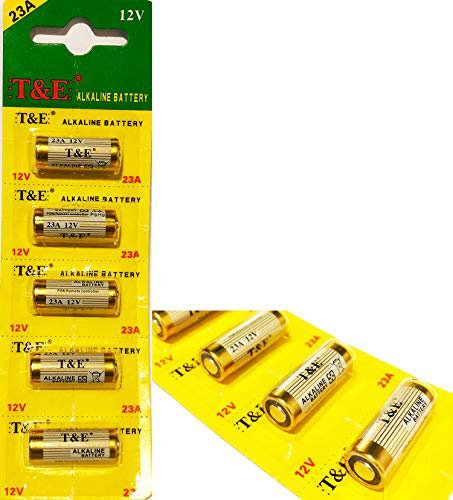 Lote de 5 pilas alcalinas 23A (exp: 12/2025) MN21 A23 V23GA LRV08 L1028 LR23A E23 V23A 12V