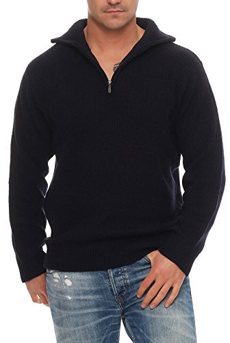 Arbeitspullover Gr. 58/XXXL marine ärmel saum strickbündchen bund reissverschluss halber reißverschluss sweater mit stehkragen kälteschutz xs s m l xl xxl xxxl 3xl sport freizeit arbeitsbekleidung