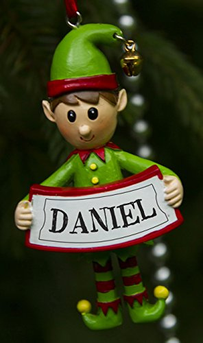 Boxer Gifts Daniel Weihnachtsbaumschmuck, Elf, personalisierbar, tolles, ganze Familie, Keramik, Mehrfarbig, 8 x 4.5 x 2 cm