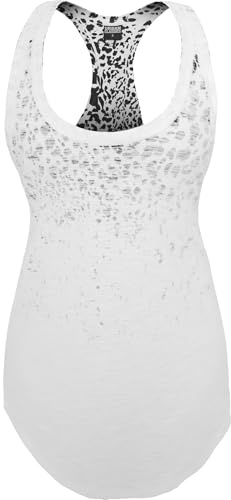 Urban Classics Damen Ladies Long Leo Print Loose Tank Sport Tank Top, per Pack Mehrfarbig (wht/blk 00224), Medium (Herstellergröße: M)