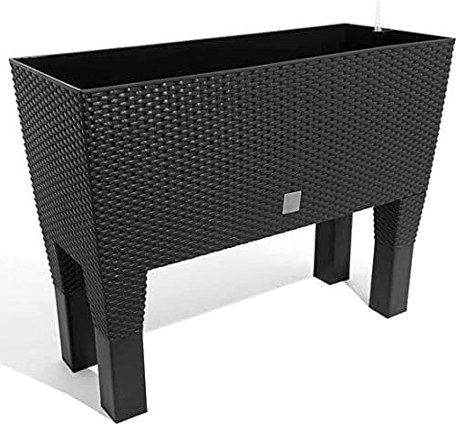 Jatery Garden 72 Liter mit Anthrazit -Bewässerung 80 x 33 x 65 cm mit Beinen