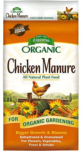 Espoma Organic Chicken Manure 25 lb. Bag. All Natural & Organic Fertilizer for All Flowers, Vegetables, Trees, and Shrubs. for Organic Gardening.