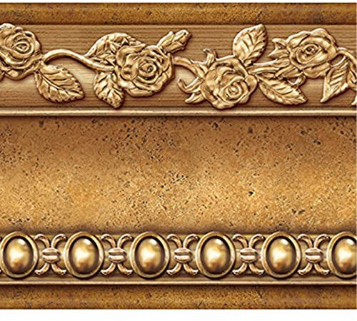 FIXPIX Blumen gießen schälen und Stick Wand Grenze einfach anzuwenden (Gold-Braun)