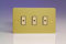 Varilight 3-Gang 1-Way Remote/Tactile Touch Control Master LED Dimmer Light Switch 3 x 0-100W (Max 10 LEDs) Brushed Brass JFBE103