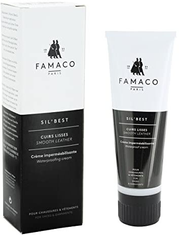 Famaco - Tube SIL'BEST 75ml - Couleur NOIR - Crème de Beauté pour Cuirs Lisses en Tube Applicateur - Ravive les Couleurs - Brillance Longue Durée - Imperméabilise