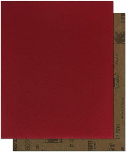 RHYNOWET Red Line BOGEN 230X280 P1200-50 x Nassschleifpapier, Wasserdichte Schleifblätter, Schileifbogen für Polieren Holzmöbel, Metall, Stein, Auto, Glas