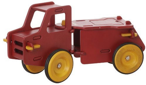 Moover Toys Junior Truck rot - Lenkbar, zusammenbaubares Kindergartenfahrzeug - Rutschfahrzeug aus Holz