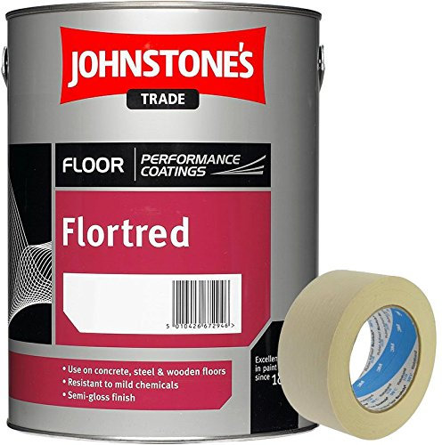 Johnstone's Flortred Floor Paint Safety Yellow 5L 2 inch Masking Tape Included