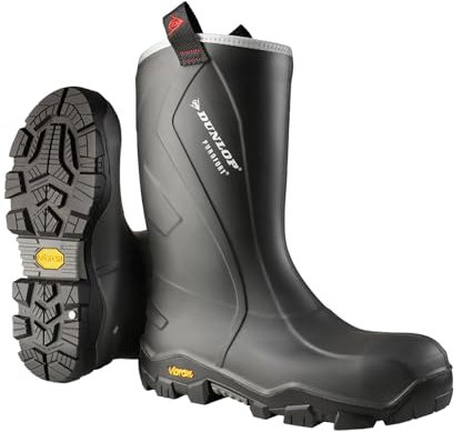 DUNLOP Protective Footwear Purofort+ Reliance Full Safety with Vibram Sole Unisex Adulto Stivali di Gomma, Nero 46 EU