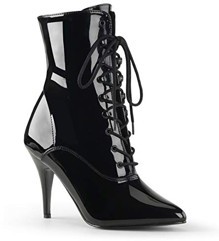 Pleaser Damen VANITY-1020 Kurzschaft Stiefel, Schwarz (Blk Pat)