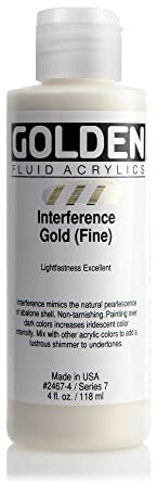 Golden Acrylic: Acrílico Fluido: 119ml. (Botella) Oro Interferencia (Fino)