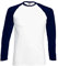 Fruit of the Loom Long Sleeve Baseball Tee Contrast Long Sleeve T-Shirt Multi-Coloured White/Deep Navy Size:XL