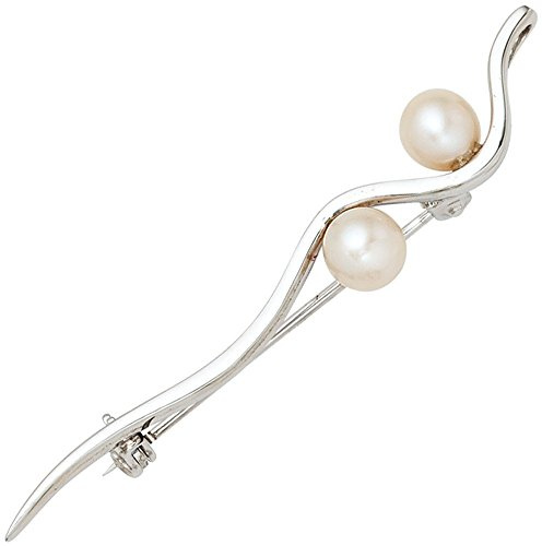 Brosche Anstecker Perlenschmuck Perle 925 Silber Sterlingsilber Silberbrosche