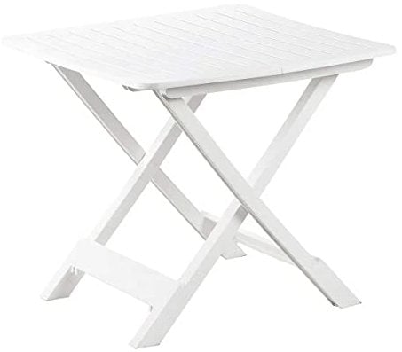 Saturnia 08330140 - Mesa Resina Plegable Blanca 79x72x70 cm