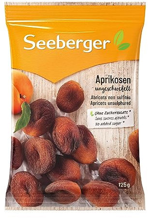 Seeberger Aprikosen ungeschwefelt 13er Pack: Unbehandelte, getrocknete Marillen mit süß-fruchtigem Aroma - ohne Zuckerzusatz - entsteint, vegan (13 x 125 g)