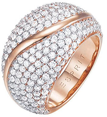 ESPRIT Glamour Damen-Ring ES-ATROPIA ROSE teilvergoldet Zirkonia transparent Gr. 57 (18.1) - ESRG02844C180