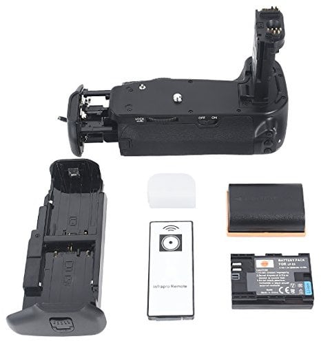 DSTE Remote Vertical Battery Grip Holder Compatible for Canon EOS 6D DSLR Camera as BG-E13 with (2 pack) LP-E6