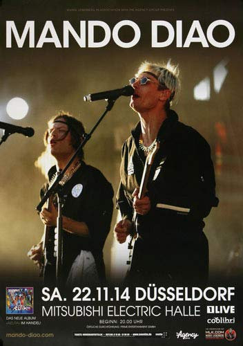 Mando Diao - The Band, Düsseldorf 2014 » Konzertplakat/Premium Poster | Live Konzert Veranstaltung | DIN A1 «