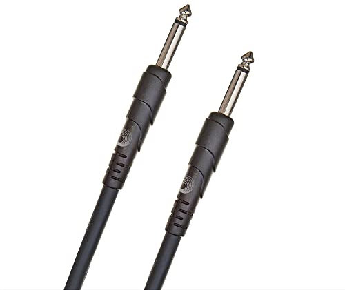 D'Addario Speaker Cable - Shielded for Noise Reduction - Limited Lifetime Guarrantee - 1/4 Inch Male to 1/4 Inch Male - Classic Series - Classic Series/76.2 MM - Straight Ends - 1 Pack