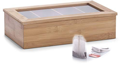 Zeller 25326 Boîte à thé Bambou Brun 33,5 x 22 x 9 cm