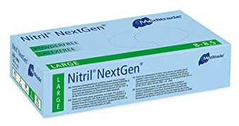 Meditrade Gentle Skin® sensitive Einweghandschuhe natur – puderfrei, mikrogeraut, proteinarm, Latex Untersuchungshandschuhe für Medizin, Pflege, Labor & Industrie - Groß - 100 Stück