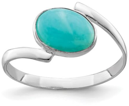 Ring Sterlingsilber Oval Amazonit - Größe N 1/2 - JewelryWeb