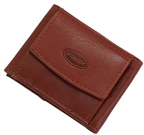 BOCCX Minibörse Leder Geldbeutel Mini Herren Geldbörse Portemonnaie Herrenbörse 10024 GoBago (Braun)