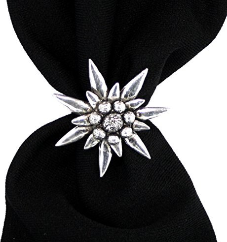 Edelweiss Blume Schalring englisches Zinn handgefertigt in Großbritannien (ab-L)