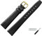 MARBURGER Uhrenarmband 12mm Leder Schwarz Gold Glatt - Montage Set 7101210000220