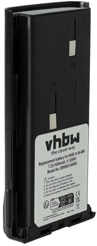 vhbw Batterie Compatible avec Kenwood TK-278G, TK-278GC, TK-278GM, TK-3100, TK-3101, TK-3102 Radio Talkie-walkie (1600mAh, 7,2V, NiMH)