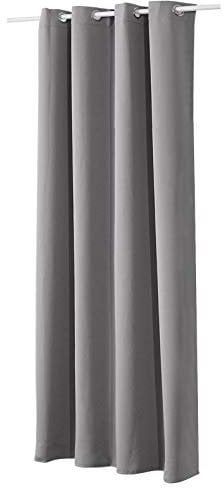 WOLTU Verdunklungsvorhänge Gardinen mit Ösen Thermo Vorhang Blickdicht gegen Kälte und Hitze Ösenschal, 250g/m² Dicke Vorhänge Blackout Curtains Wohnzimmer Schlafzimmer, 135x245cm Dunkelgrau (1 Stück)